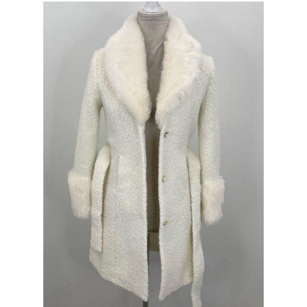 Rachel Zoe x Janie and Jack fur long formal coat‎ jacket ivory old money classic